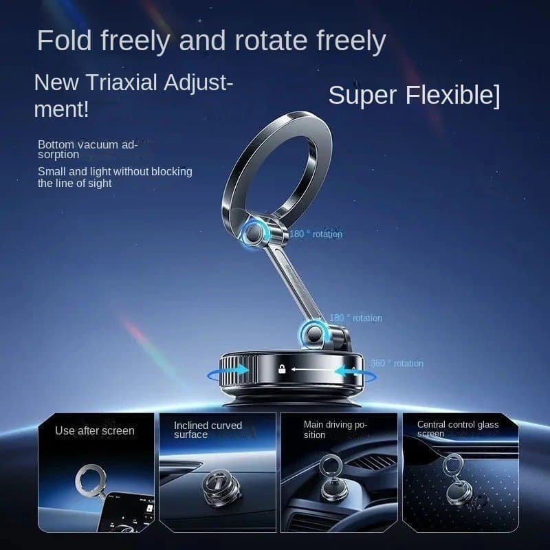 360° Magnetic Car Phone Holder — Black, photo 4