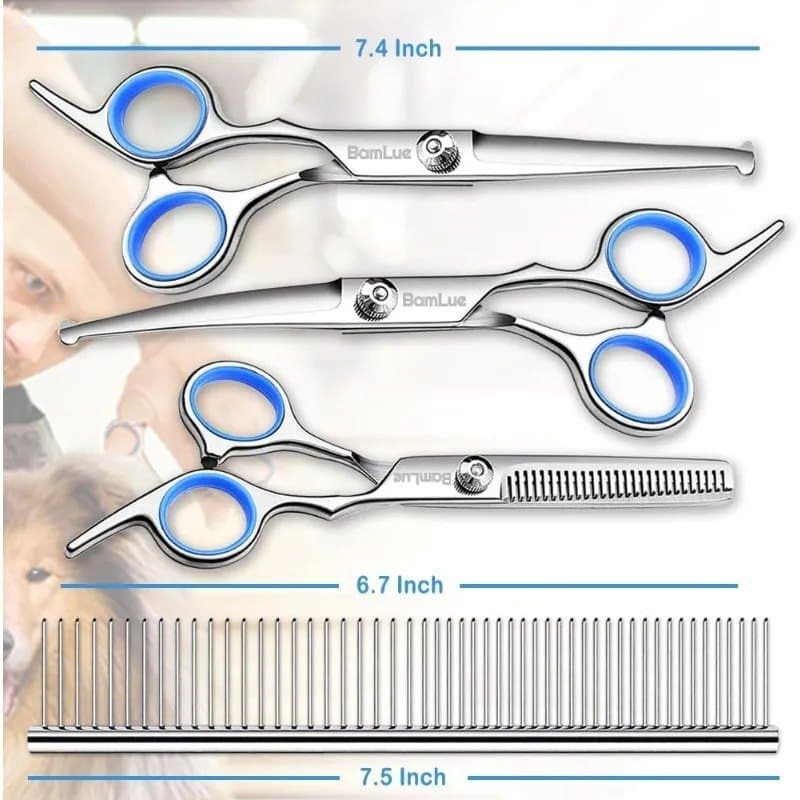 Pet Grooming Scissors Set with Comb & Case, photo 2