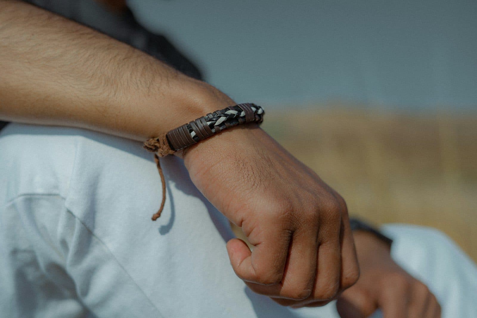 A link bracelet worn on the wrist