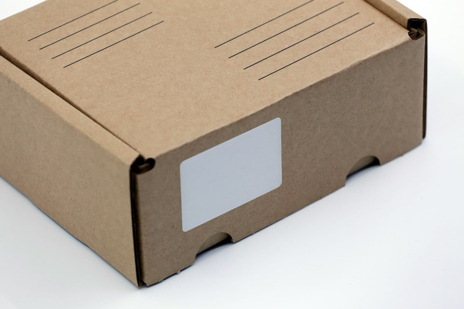 A sealed cardboard parcel ready for delivery