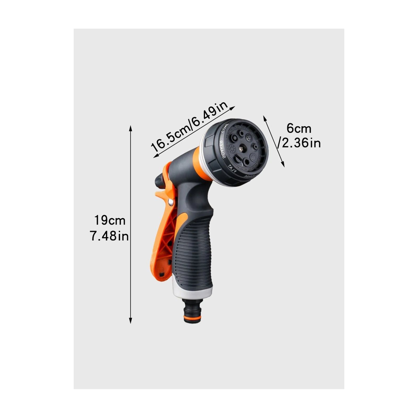 8-Pattern Garden Hose Spray Gun with Connectors, photo 2