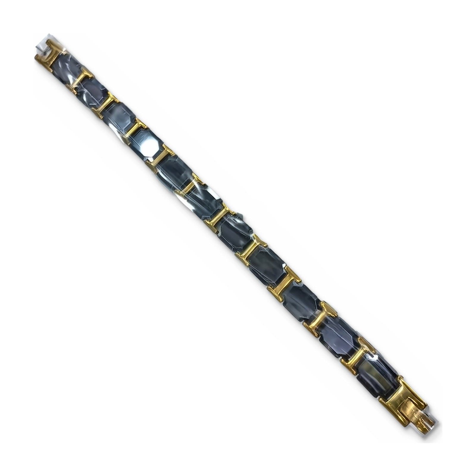 Two-Tone Faceted Link Bracelet — Purple/Gold, photo 3