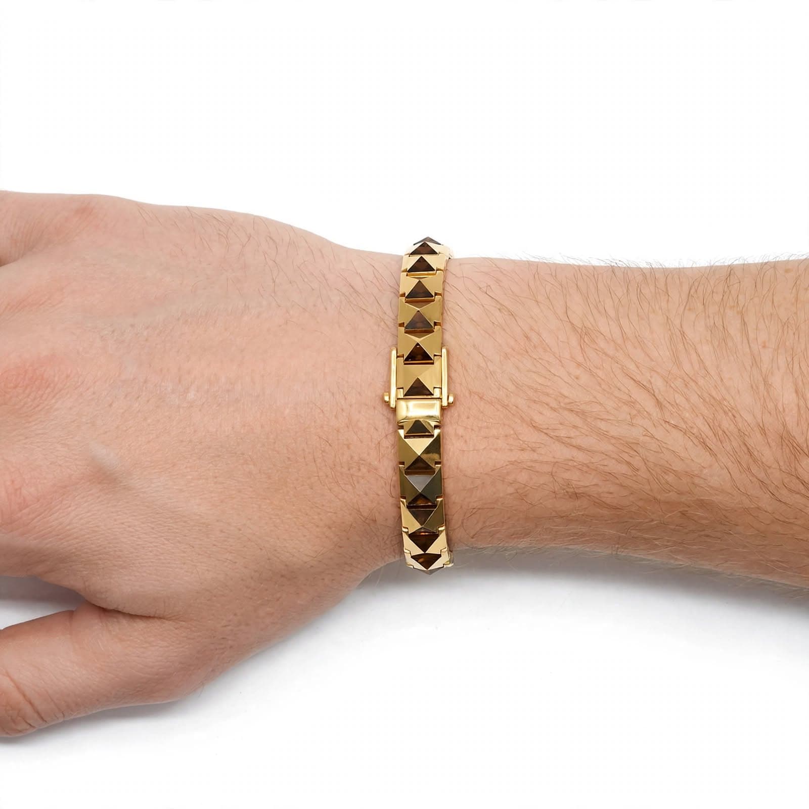 Gold-Tone Pyramid Link Bracelet
